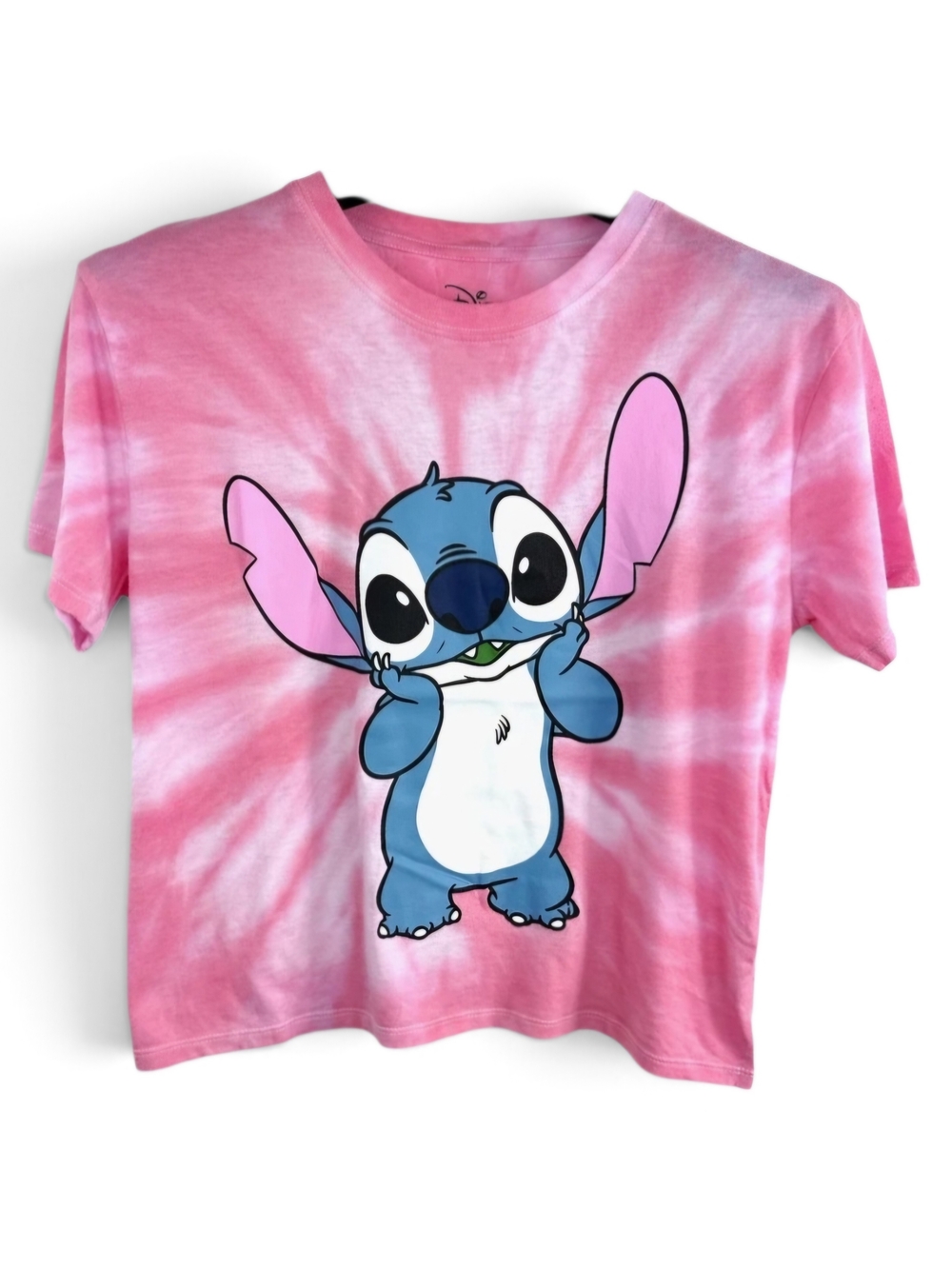 Disney Stitch Pink Tie-Dye Junior Fashion Top